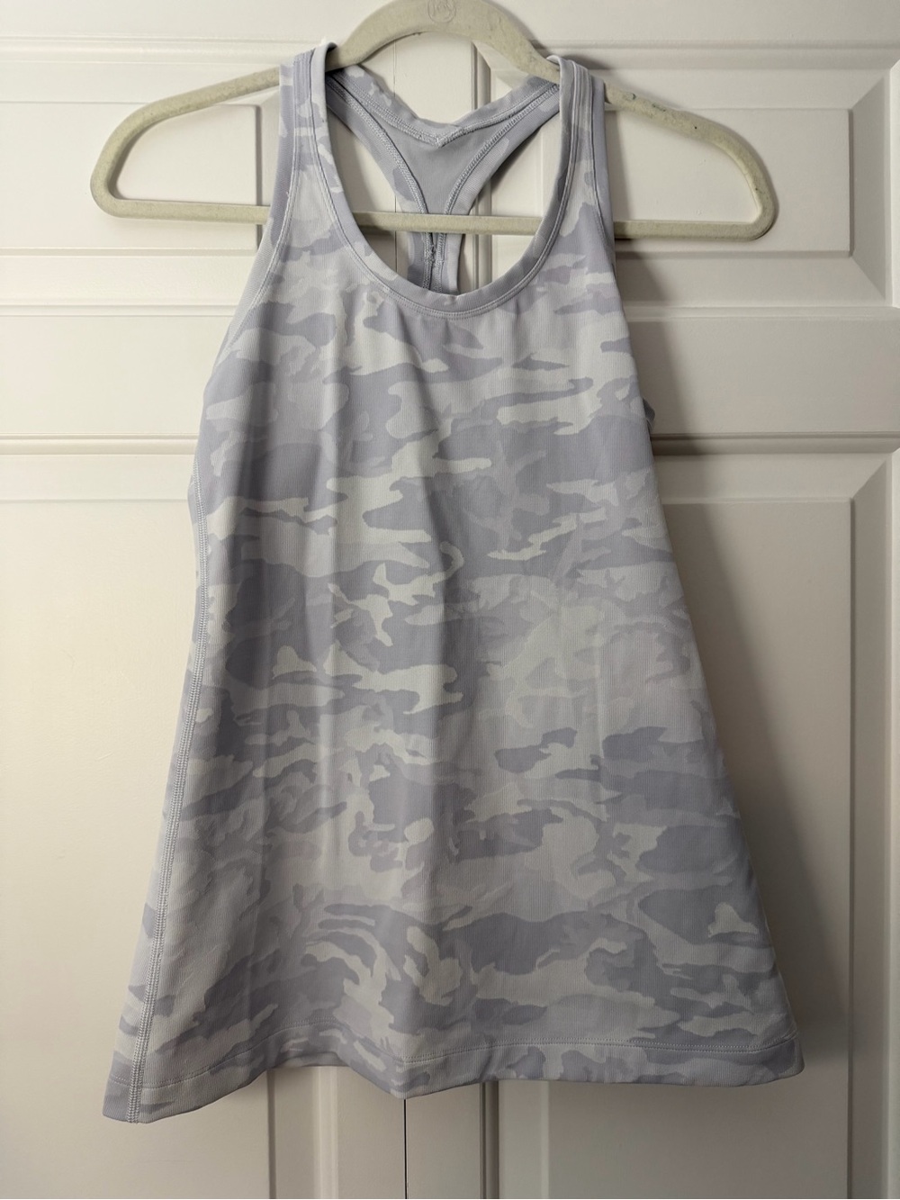 lululemon athletica Light Gray and White Camo Racerback Tank